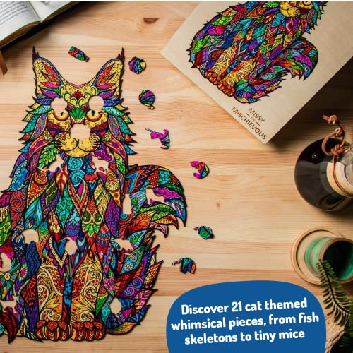 Wooden Jigsaw Puzzles for Adults XL 330 Piece (18”x12.7”) – Cat Wood Jigsaw Puzzle for Adults by The Puzzled Tree - Image 7